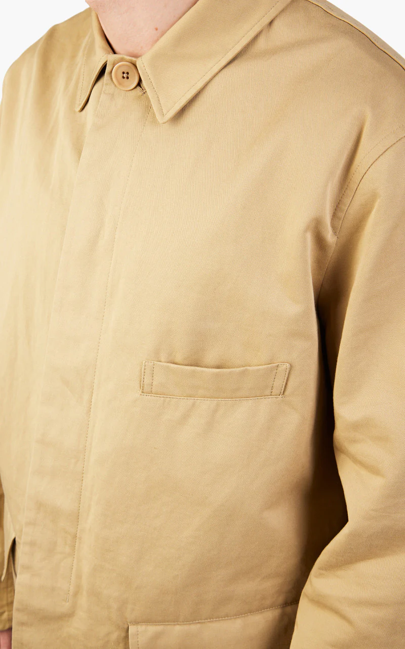 Lemaire Workwear Jacket Cotton Linen Kraft Beige - Image 9