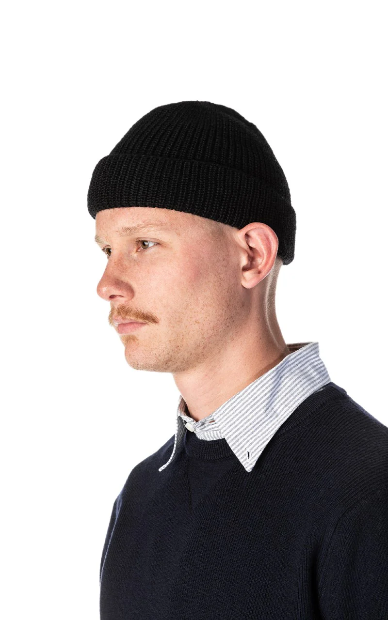 Leuchtfeuer-Strickwaren Borkum Knit Wool Beanie Black - Image 2