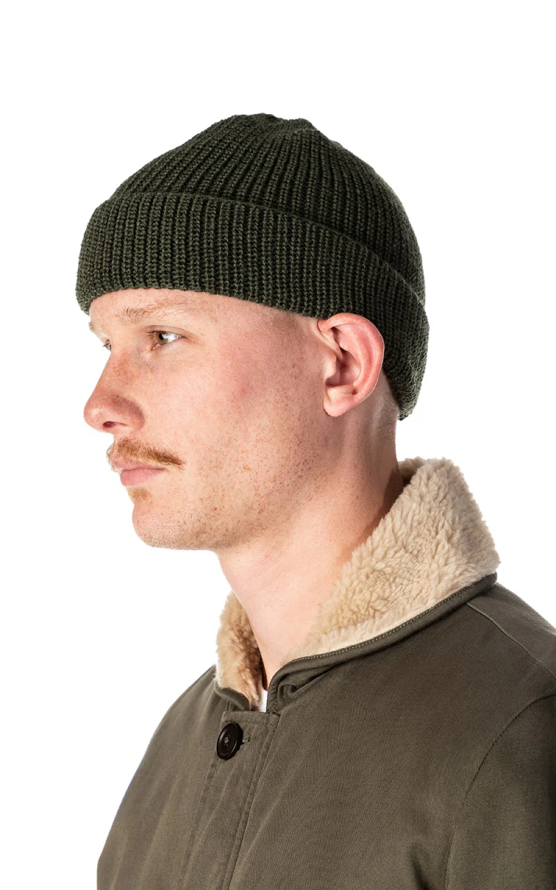Leuchtfeuer-Strickwaren Borkum Knit Wool Beanie Olive - Image 2