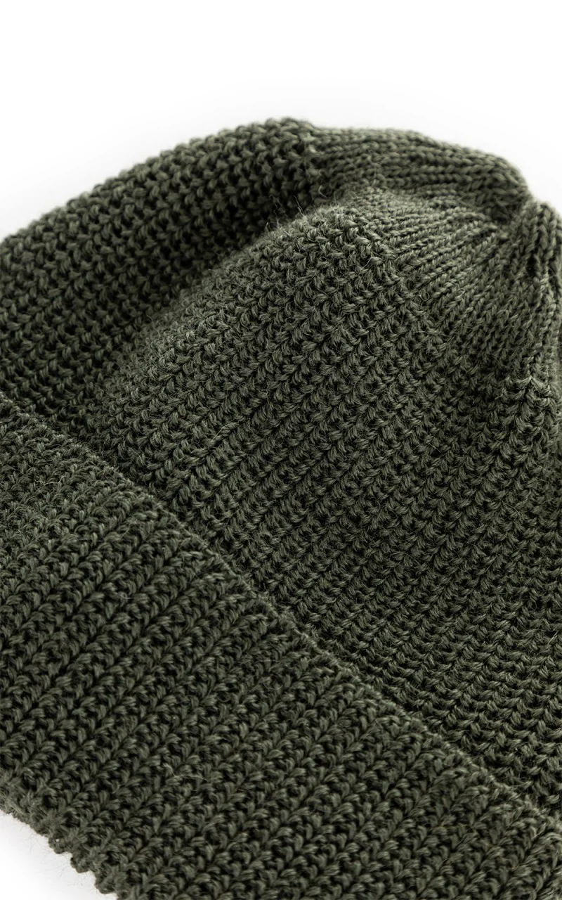 Leuchtfeuer-Strickwaren Borkum Knit Wool Beanie Olive - Image 3