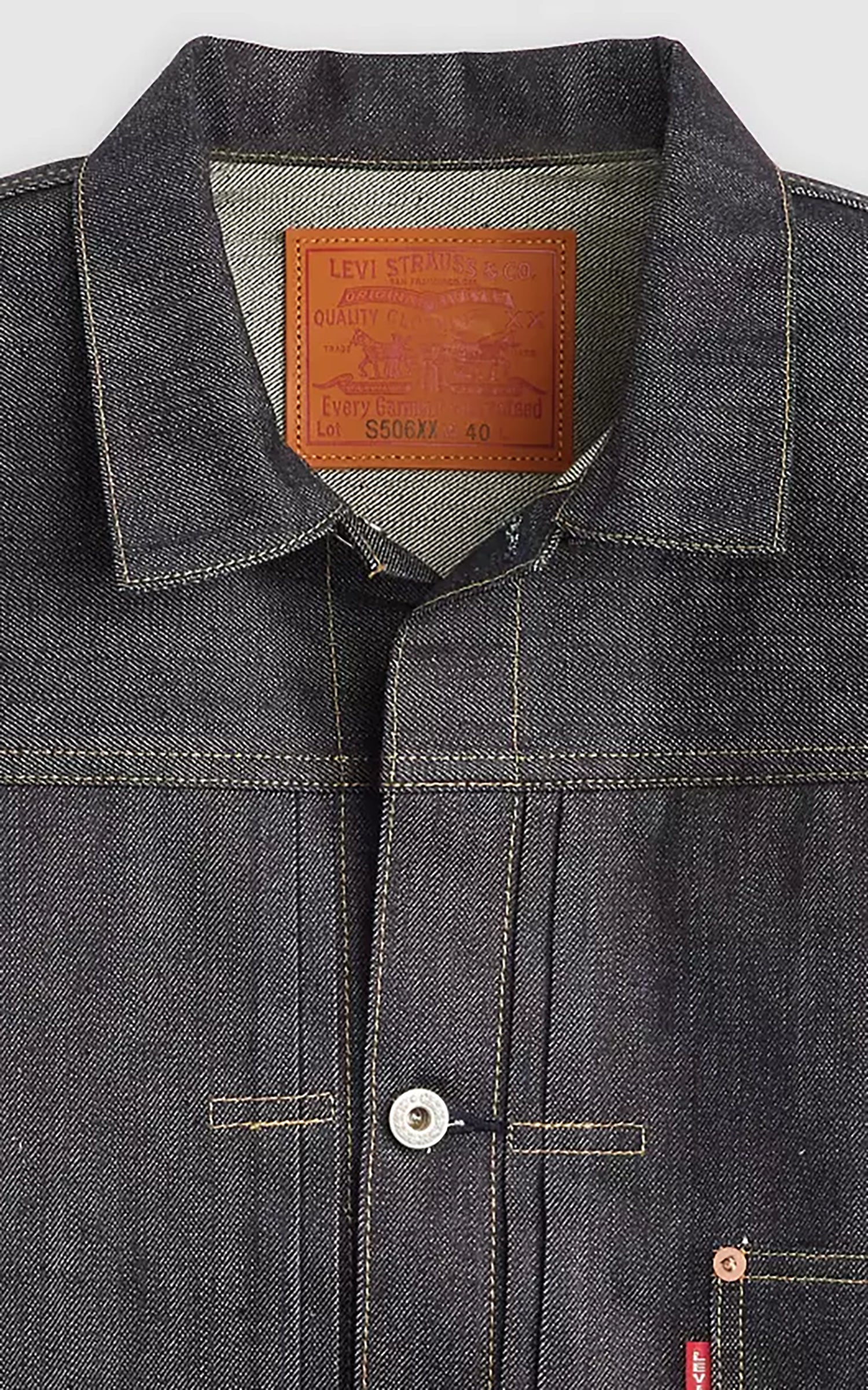 Levi’s® Vintage Clothing S506XX WWII 1944 Trucker Jacket Rigid Indigo - Image 3