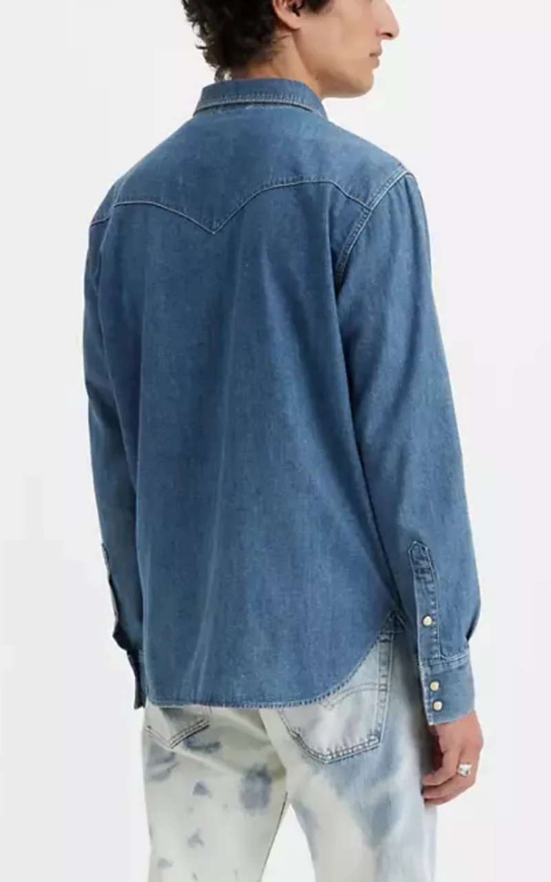 Levi's® '54 Longhorn Western Shirt Denim Yellowstone Stonewash - Image 4