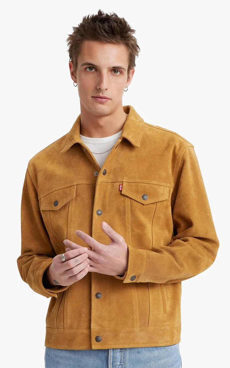 Levi's® Highland Suede Trucker Jacket Brown - Image 4