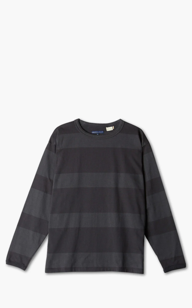 Levi's® Made & Crafted New Long Sleeve Tee Stripe Moonless Night/Dark Phantom