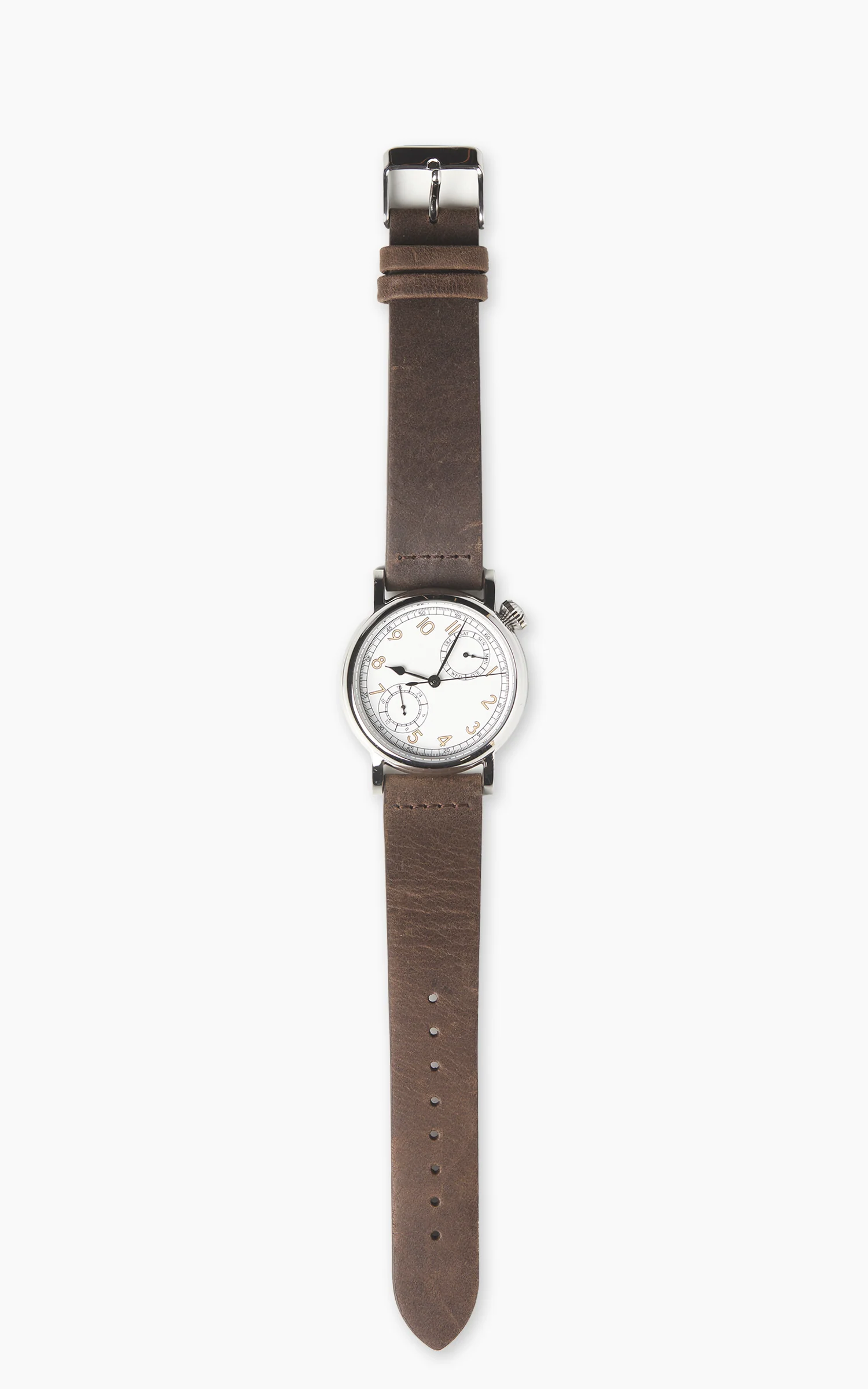 M.R.M.W. Type A-7 Aviation Hack Watch Leather Strap White