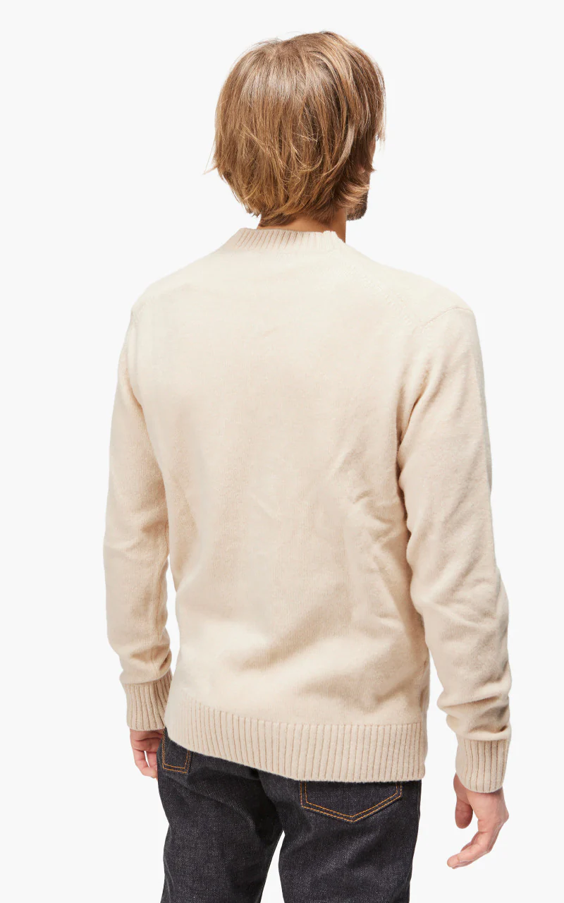 Maison Kitsuné Baby Fox Patch Cosy Cardigan Beige - Image 6
