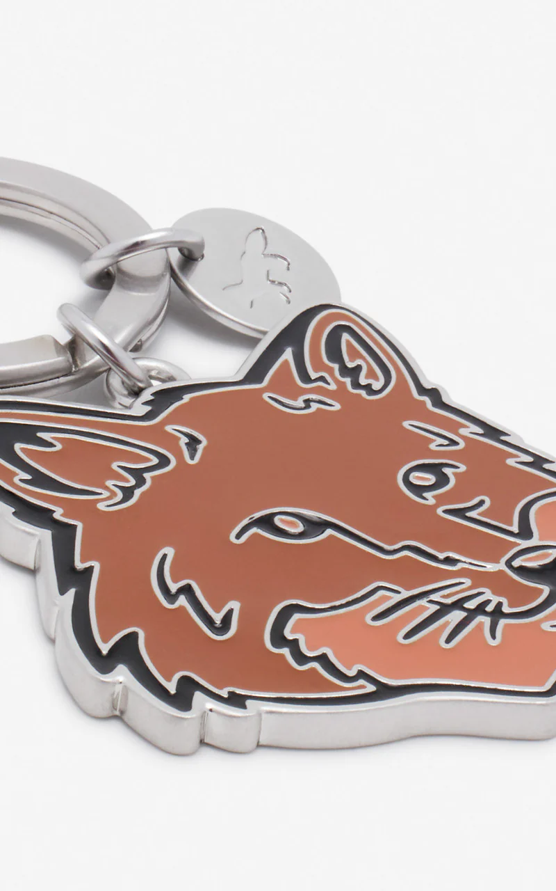 Maison Kitsuné Bold Fox Head Keyring Tobacco - Image 4