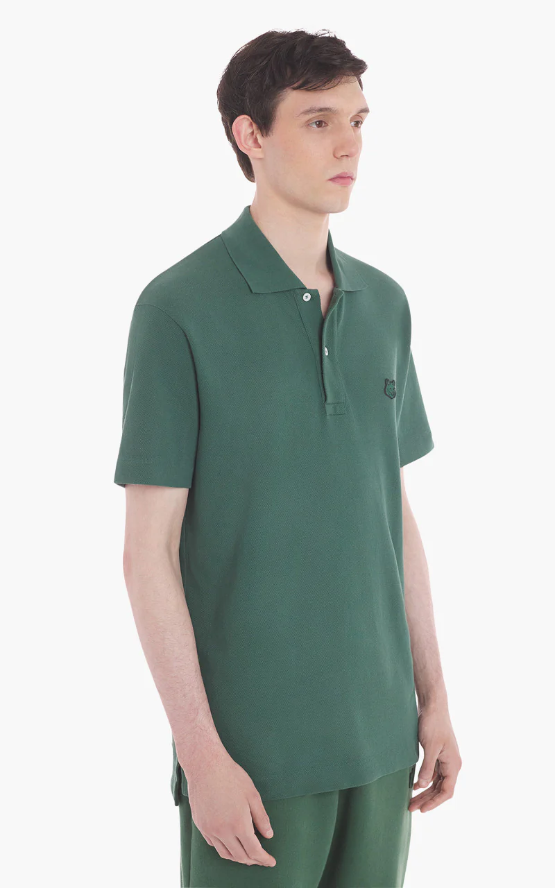 Maison Kitsuné Bold Fox Head Patch Comfort Polo Bottle Green - Image 4
