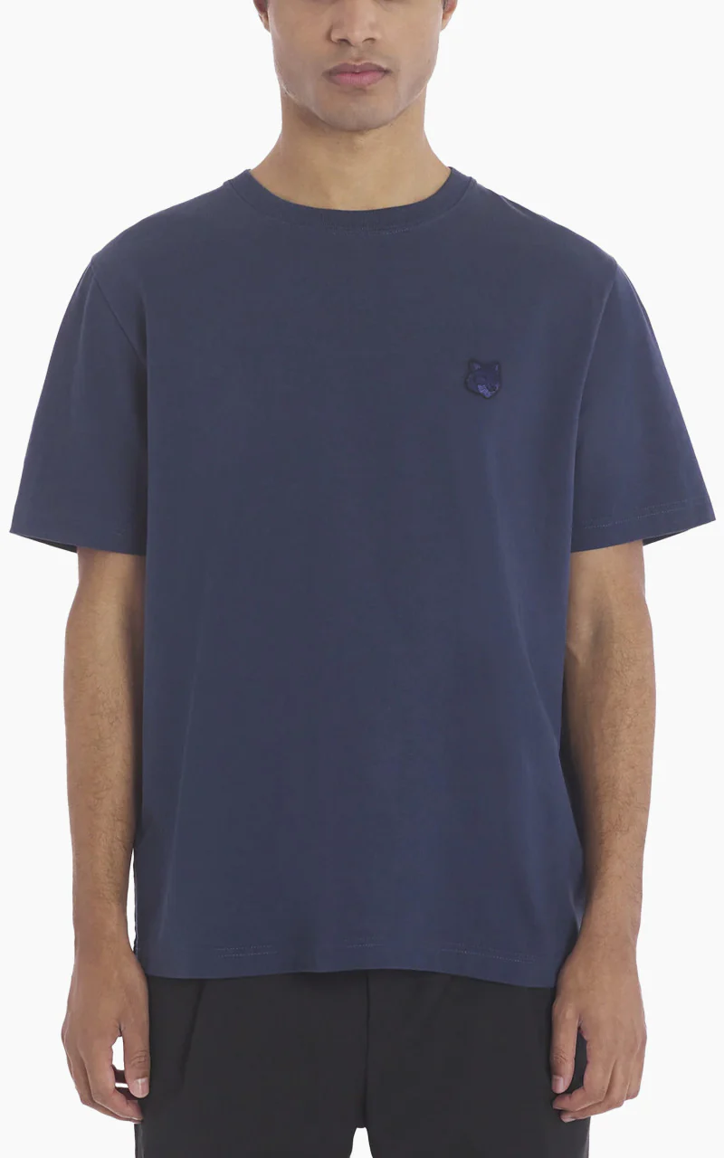 Maison Kitsuné Bold Fox Head Patch Comfort T-Shirt Ink Blue - Image 4