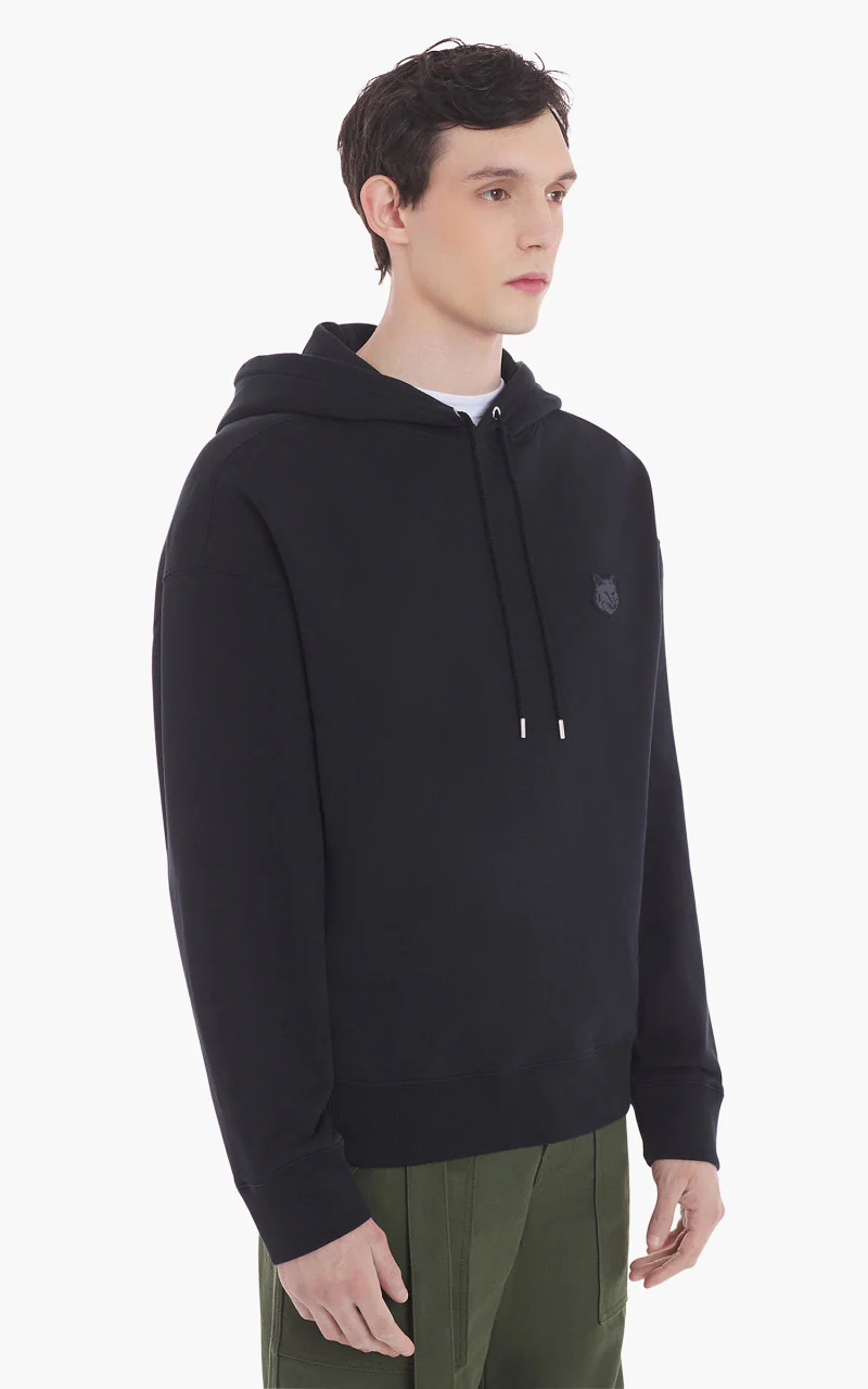 Maison Kitsuné Bold Fox Head Patch Oversize Hoodie Black - Image 4