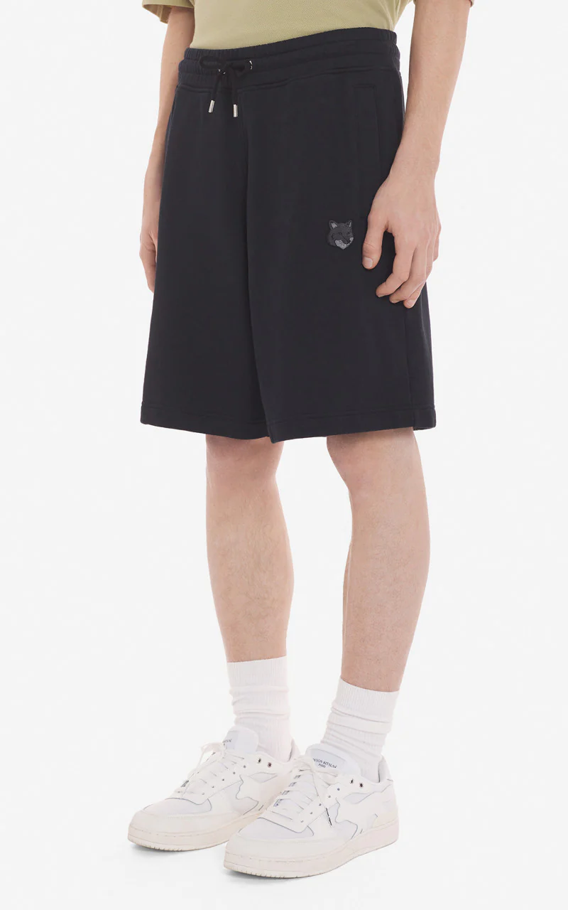 Maison Kitsuné Bold Fox Head Patch Oversize Jog Shorts Black - Image 3