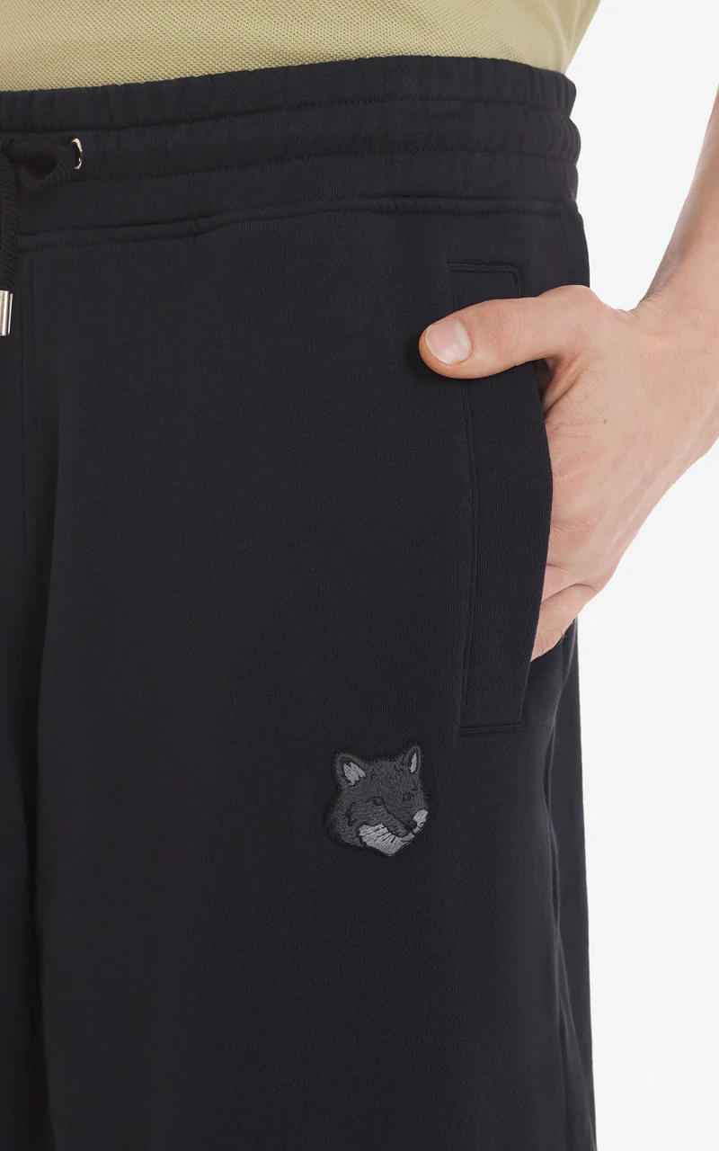 Maison Kitsuné Bold Fox Head Patch Oversize Jog Shorts Black - Image 4