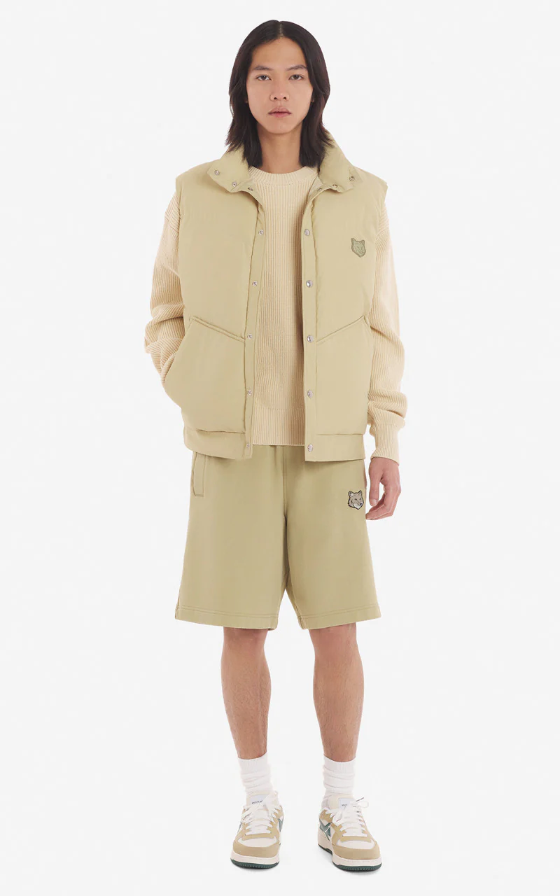 Maison Kitsuné Bold Fox Head Patch Oversize Jog Shorts Canvas - Image 2