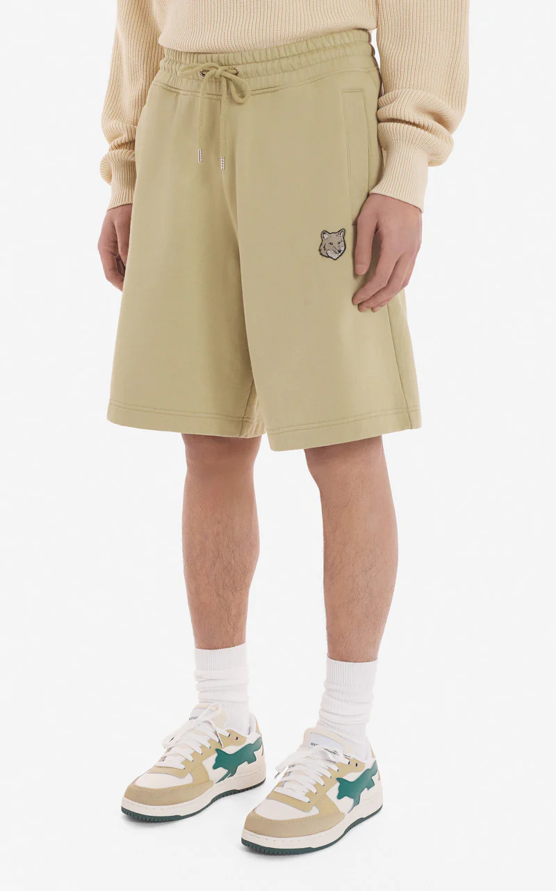 Maison Kitsuné Bold Fox Head Patch Oversize Jog Shorts Canvas - Image 3