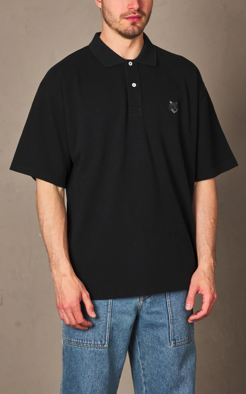Maison Kitsuné Bold Fox Head Patch Oversize Polo Black - Image 5