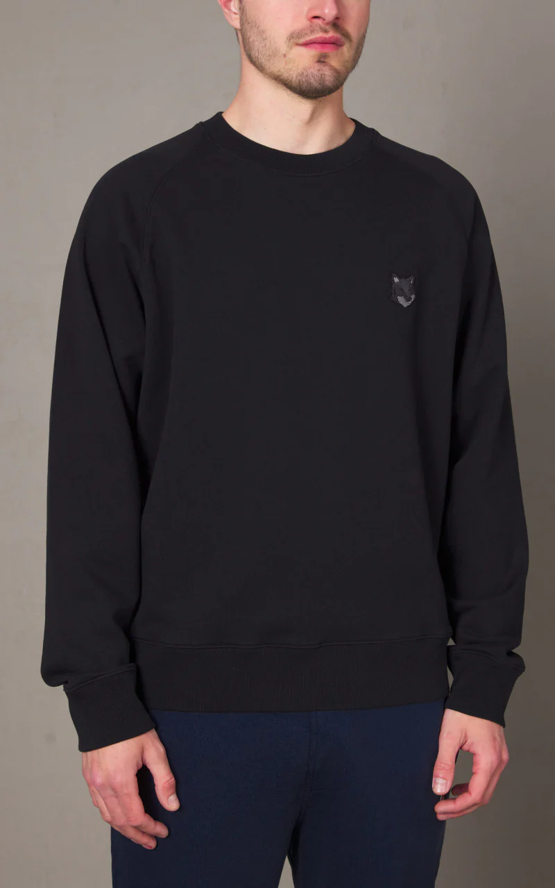 Maison Kitsuné Bold Fox Head Patch Oversize Sweatshirt Black - Image 2