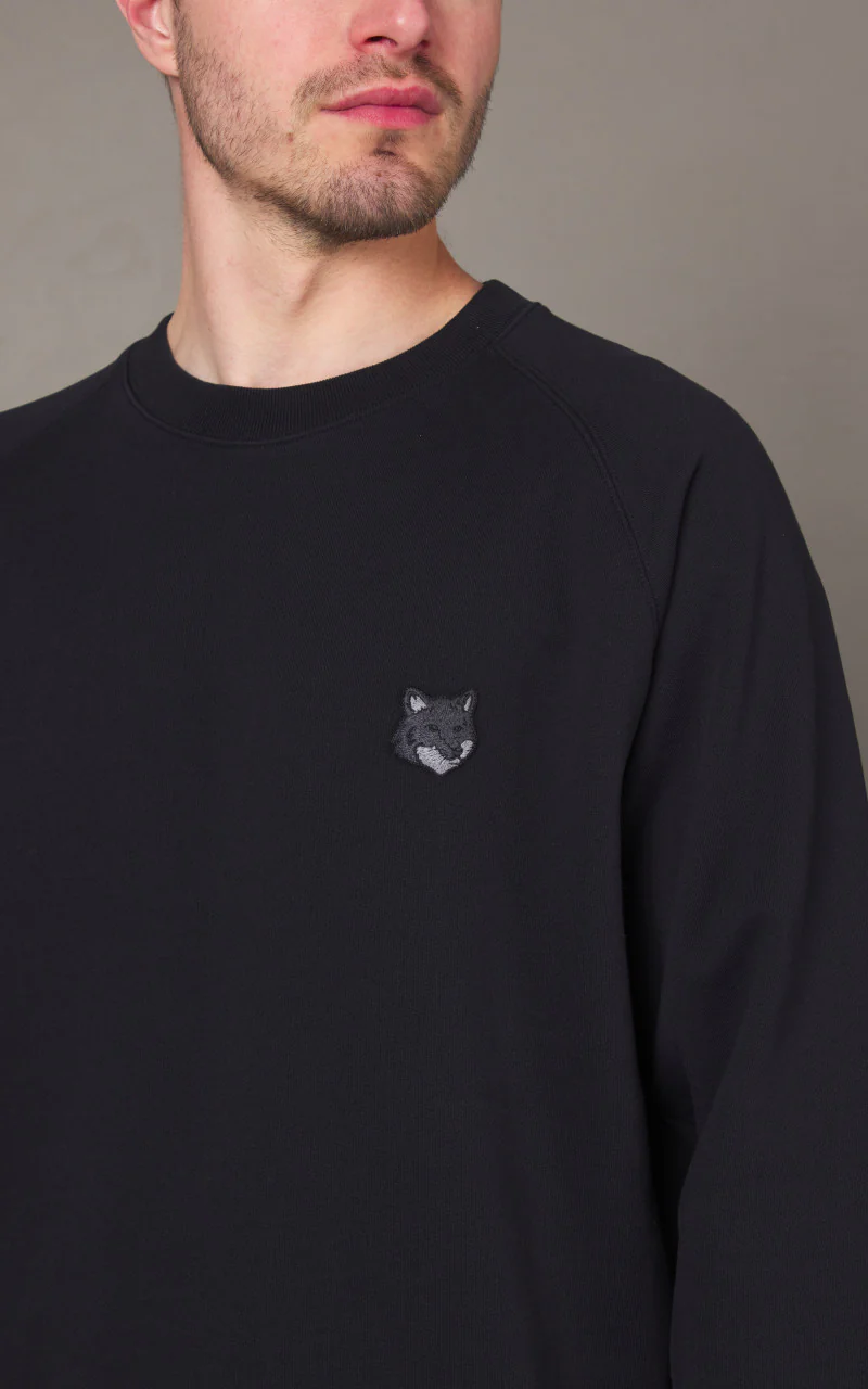 Maison Kitsuné Bold Fox Head Patch Oversize Sweatshirt Black - Image 4