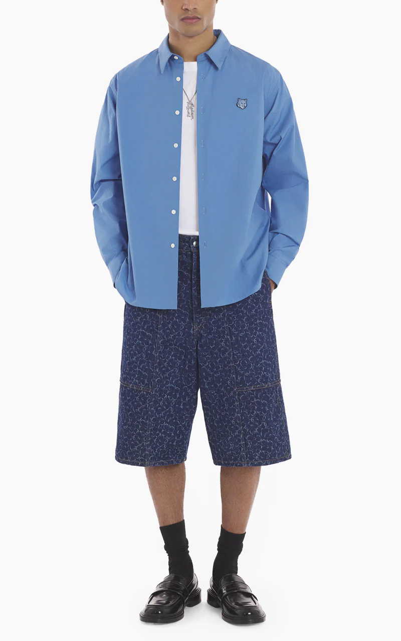 Maison Kitsuné Bold Fox Head Relaxed Shirt Drifter Blue - Image 2