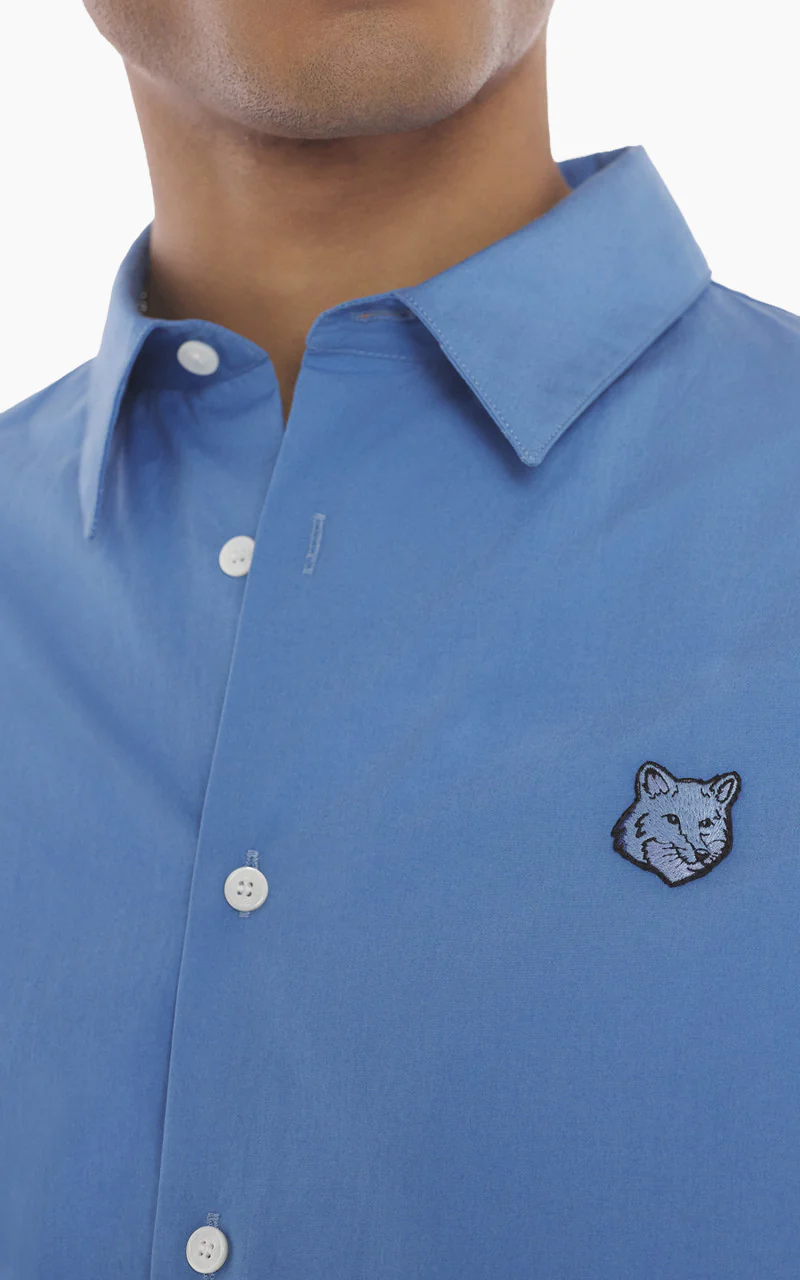 Maison Kitsuné Bold Fox Head Relaxed Shirt Drifter Blue - Image 5