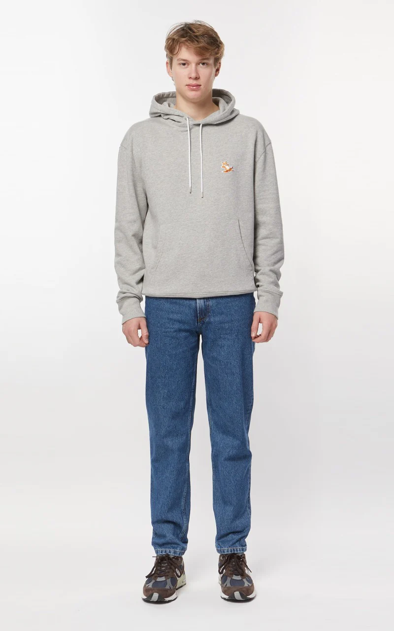 Maison Kitsuné Chillax Fox Patch Classic Hoodie Grey - Image 2