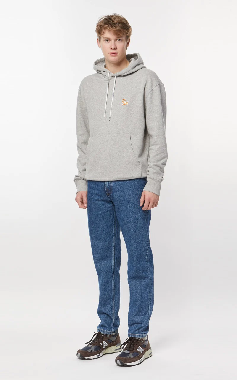Maison Kitsuné Chillax Fox Patch Classic Hoodie Grey - Image 3