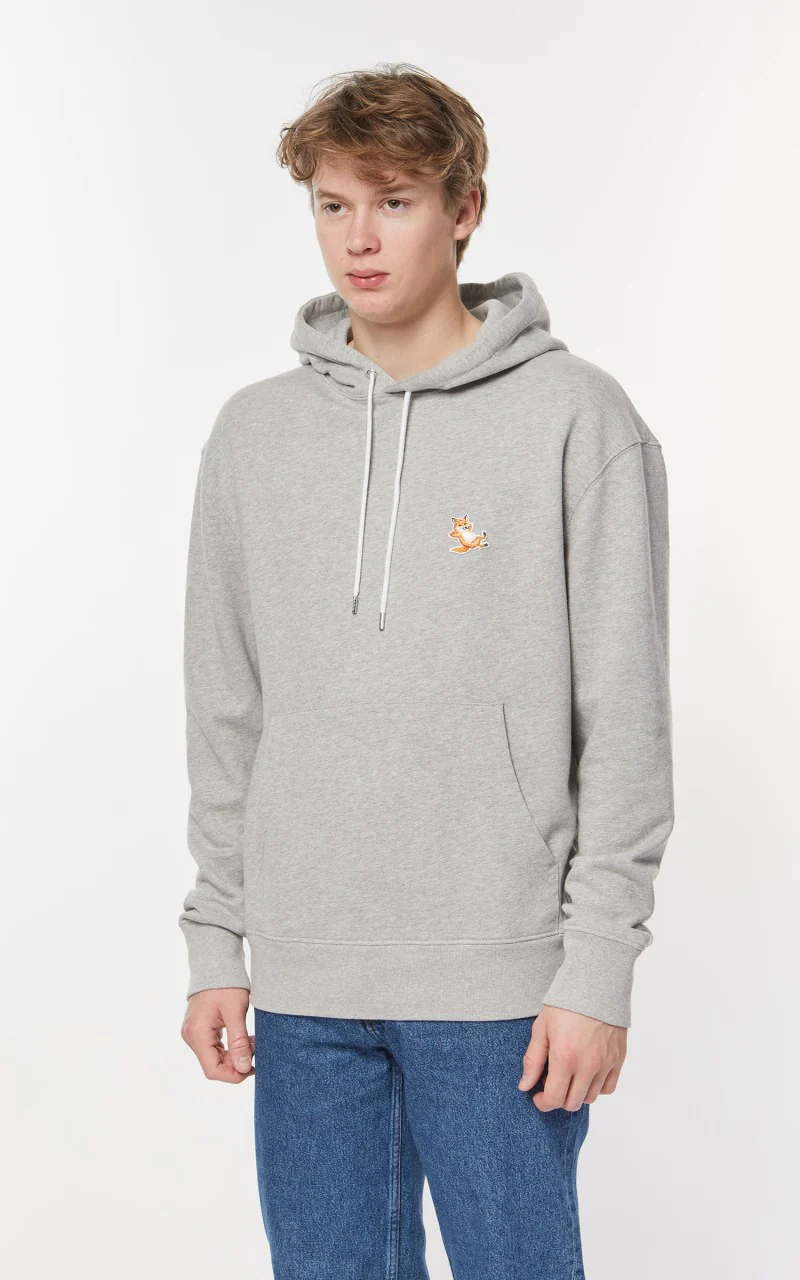 Maison Kitsuné Chillax Fox Patch Classic Hoodie Grey - Image 4