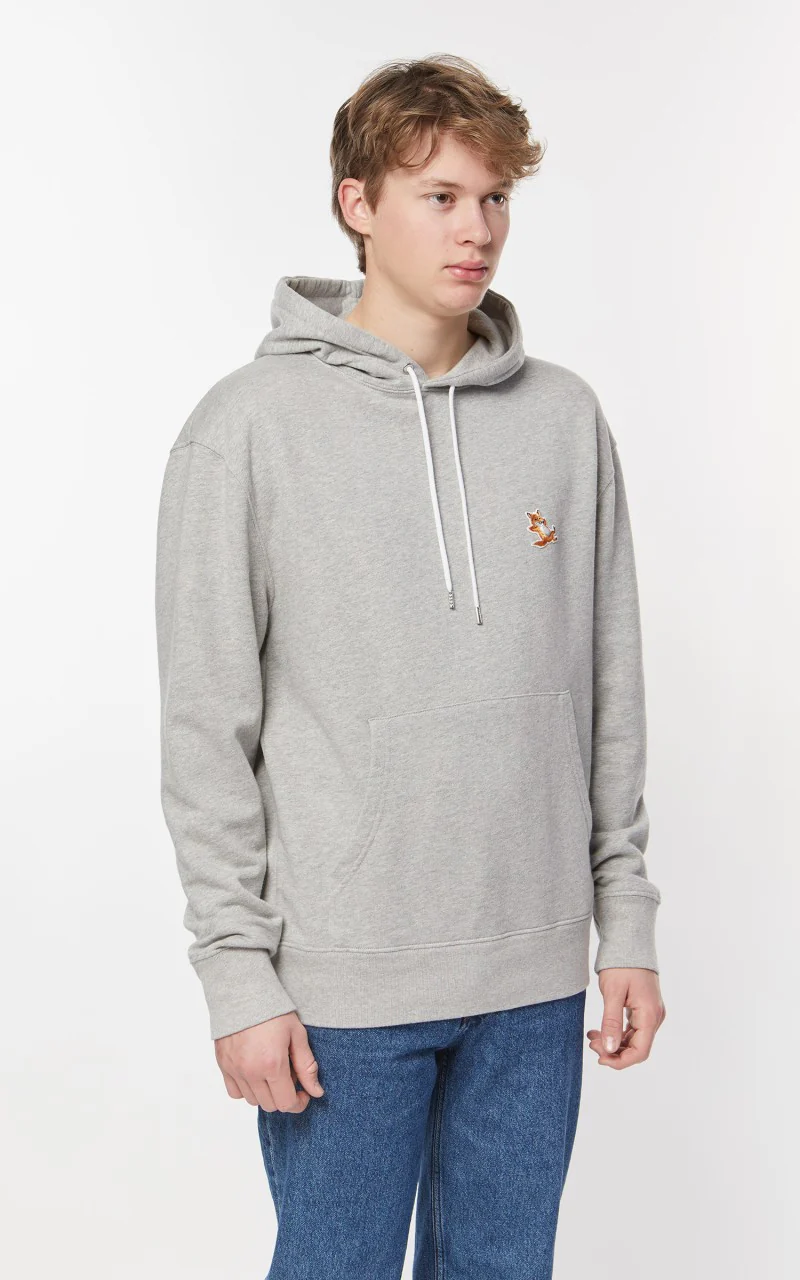 Maison Kitsuné Chillax Fox Patch Classic Hoodie Grey - Image 5