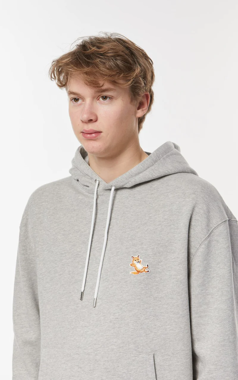 Maison Kitsuné Chillax Fox Patch Classic Hoodie Grey - Image 8