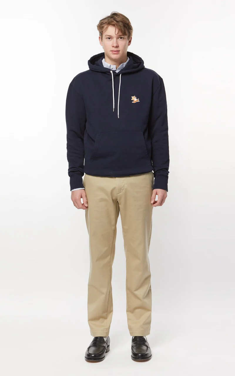Maison Kitsuné Chillax Fox Patch Classic Hoodie Navy - Image 2