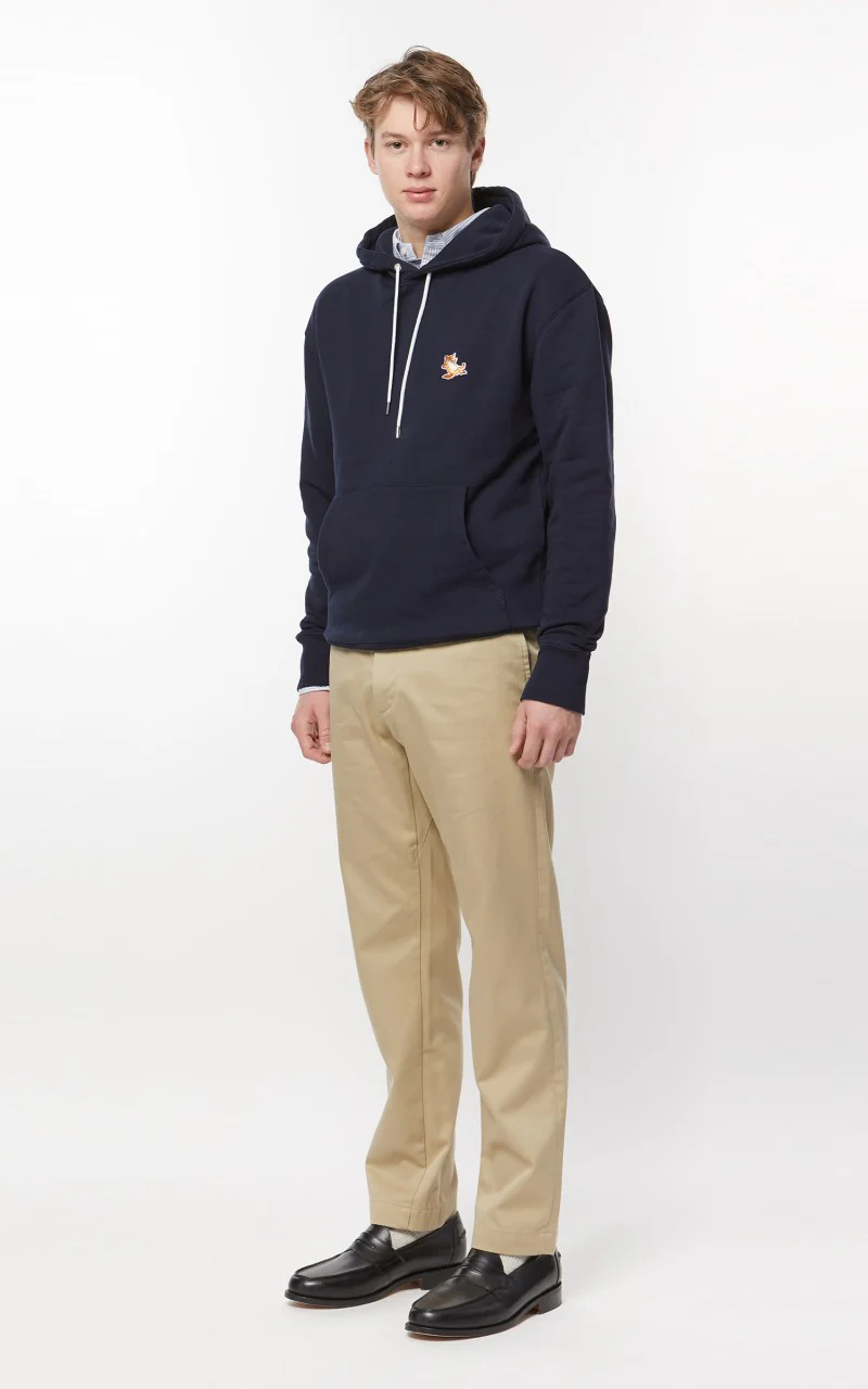 Maison Kitsuné Chillax Fox Patch Classic Hoodie Navy - Image 3