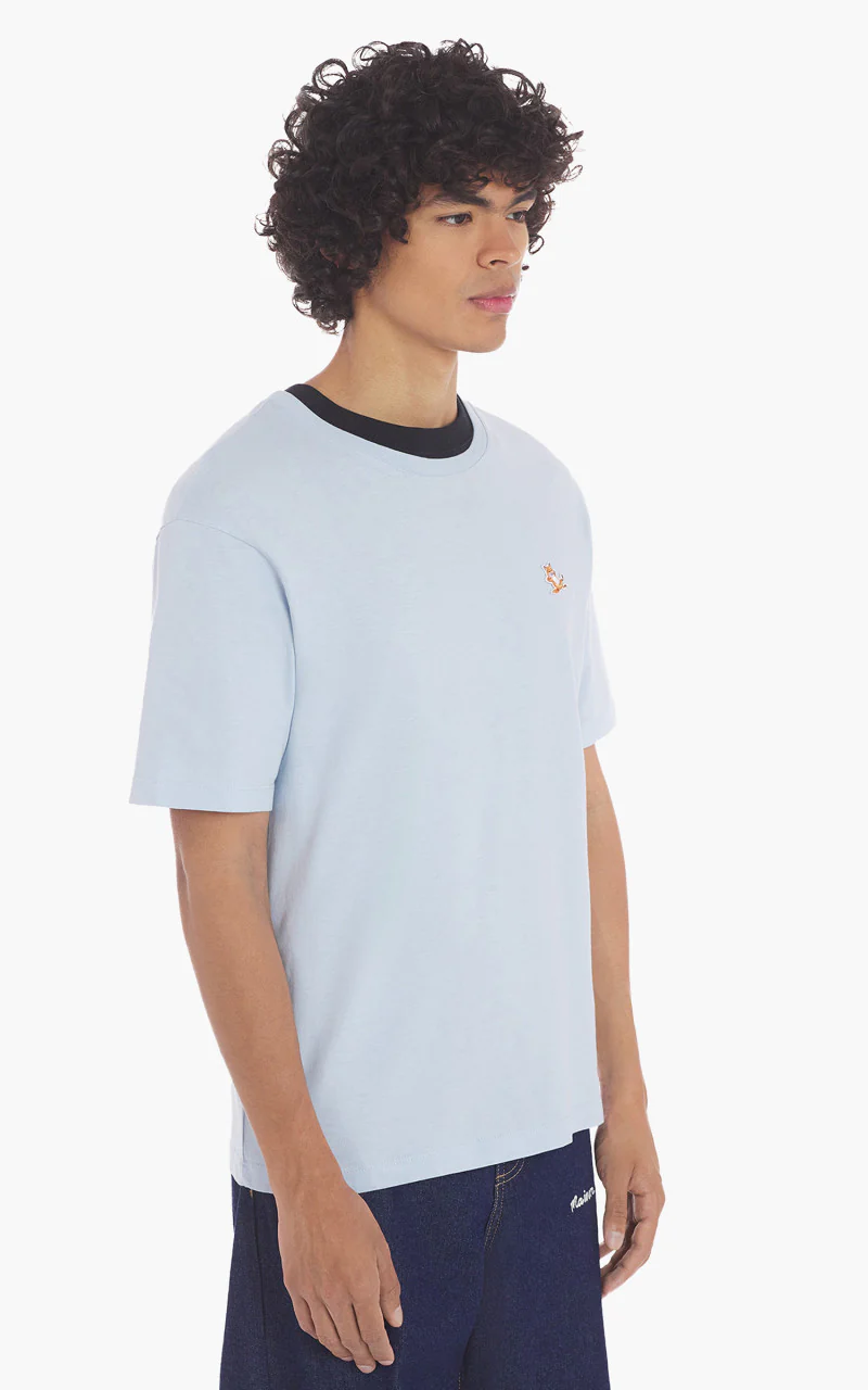Maison Kitsuné Chillax Fox Patch Regular T-Shirt Sky Blue - Image 4