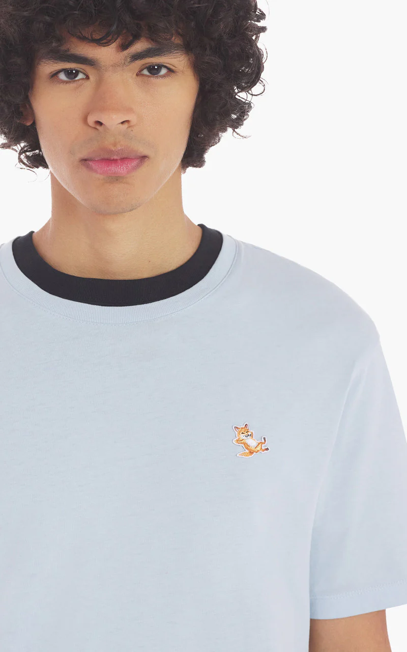 Maison Kitsuné Chillax Fox Patch Regular T-Shirt Sky Blue - Image 5