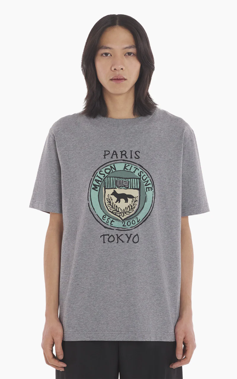 Maison Kitsuné City Coins Comfort T-Shirt Medium Grey Melange - Image 2