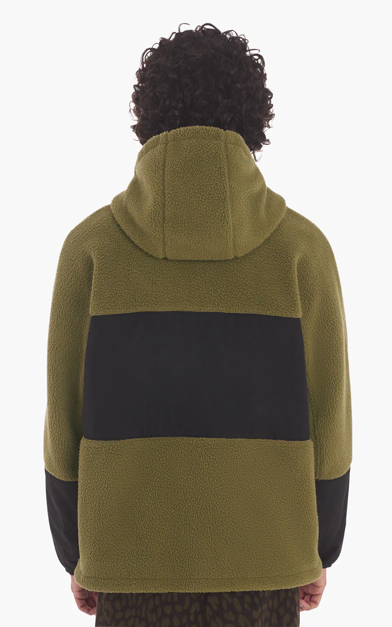Maison Kitsuné College Patch Color-Block Polar Fleece Blouson Khaki - Image 6