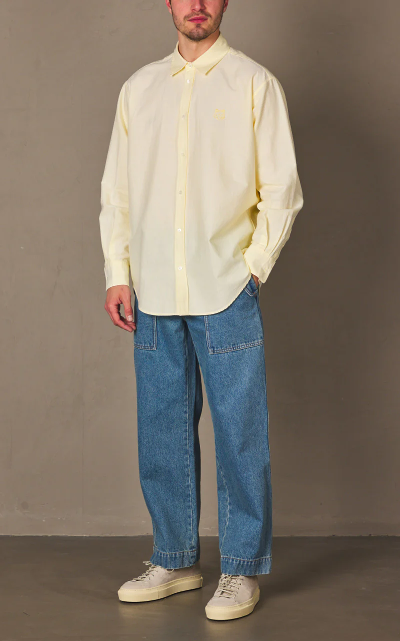 Maison Kitsuné Contour Fox Head Skate Shirt Chamomile - Image 2