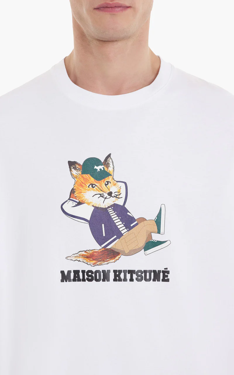 Maison Kitsuné Dressed Fox Easy Tee-Shirt White - Image 4
