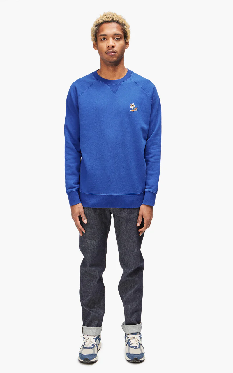 Maison Kitsuné Dressed Fox Patch Classic Sweatshirt Deep Blue - Image 2