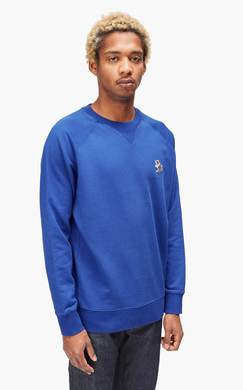 Maison Kitsuné Dressed Fox Patch Classic Sweatshirt Deep Blue - Image 5