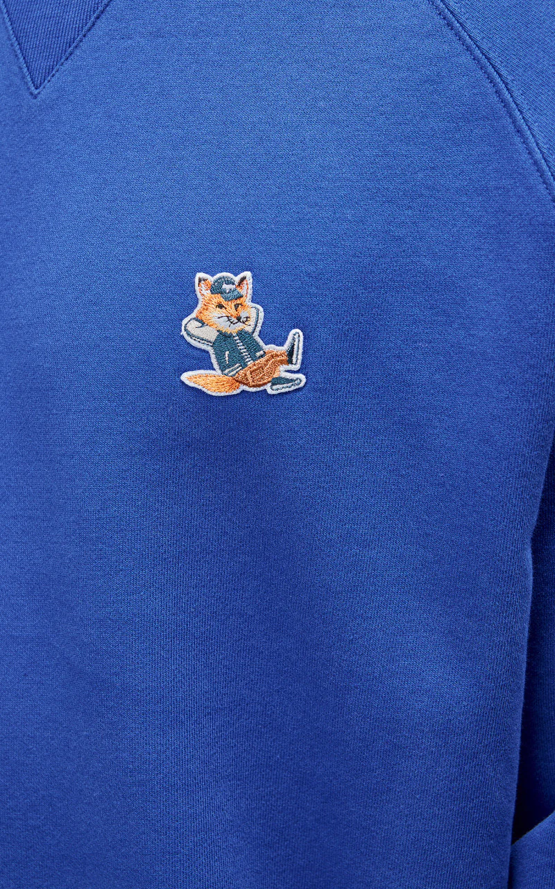 Maison Kitsuné Dressed Fox Patch Classic Sweatshirt Deep Blue - Image 6