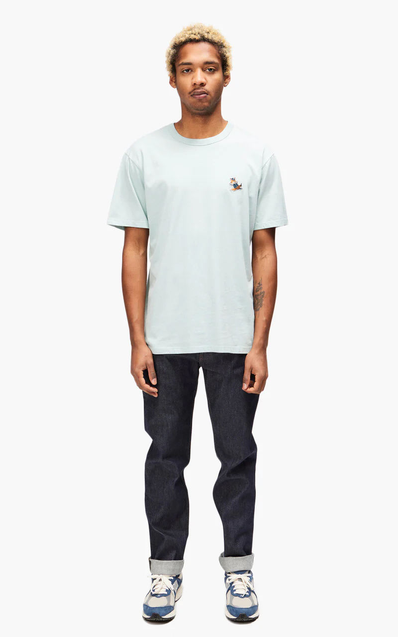 Maison Kitsuné Dressed Fox Patch Classic T-Shirt Blue Haze - Image 2