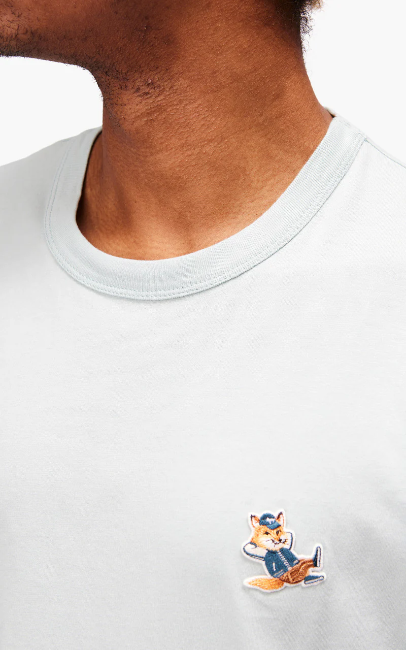 Maison Kitsuné Dressed Fox Patch Classic T-Shirt Blue Haze - Image 6