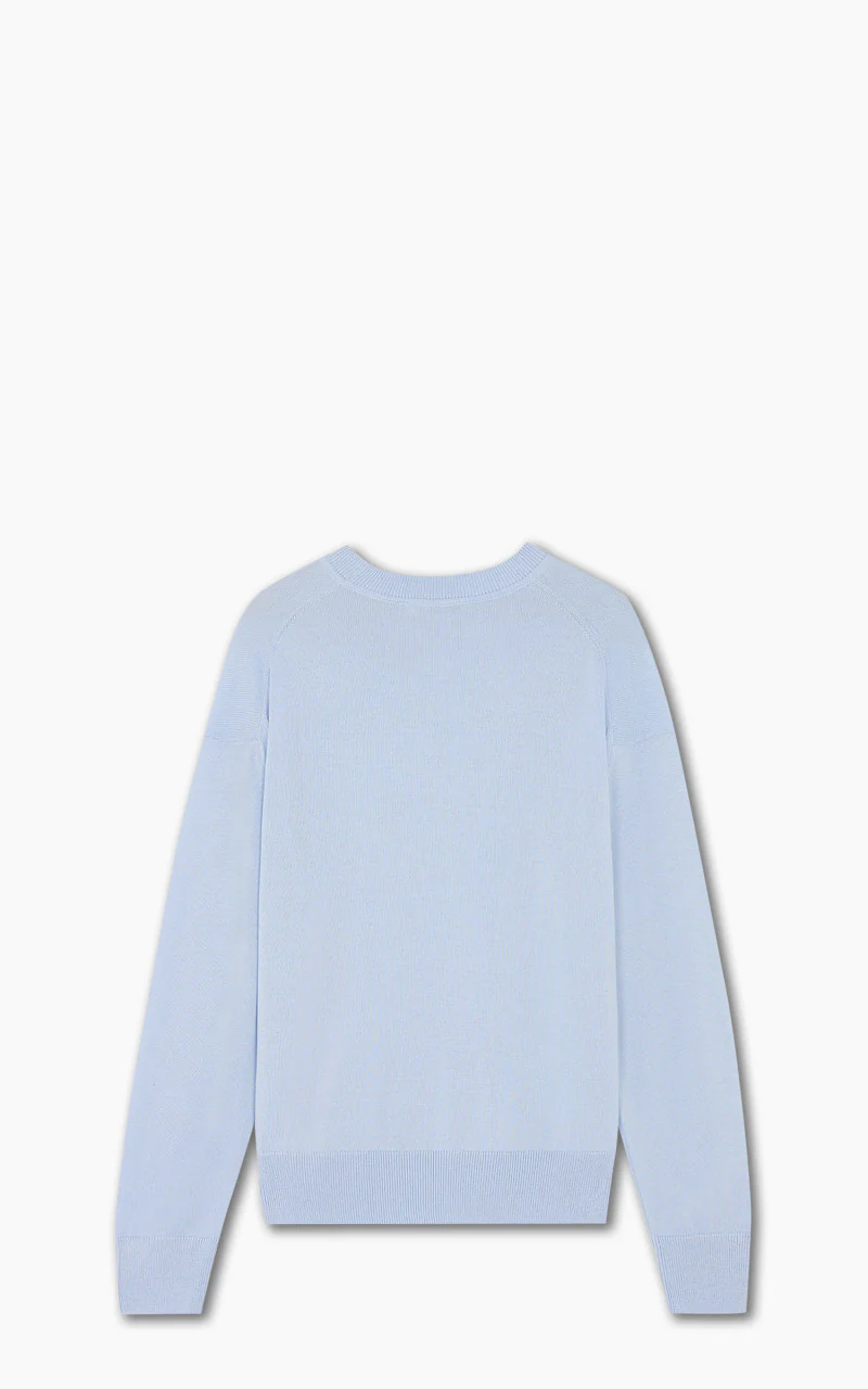 Maison Kitsuné Dressed Fox Patch Relaxed Jumper Pale Blue - Image 5