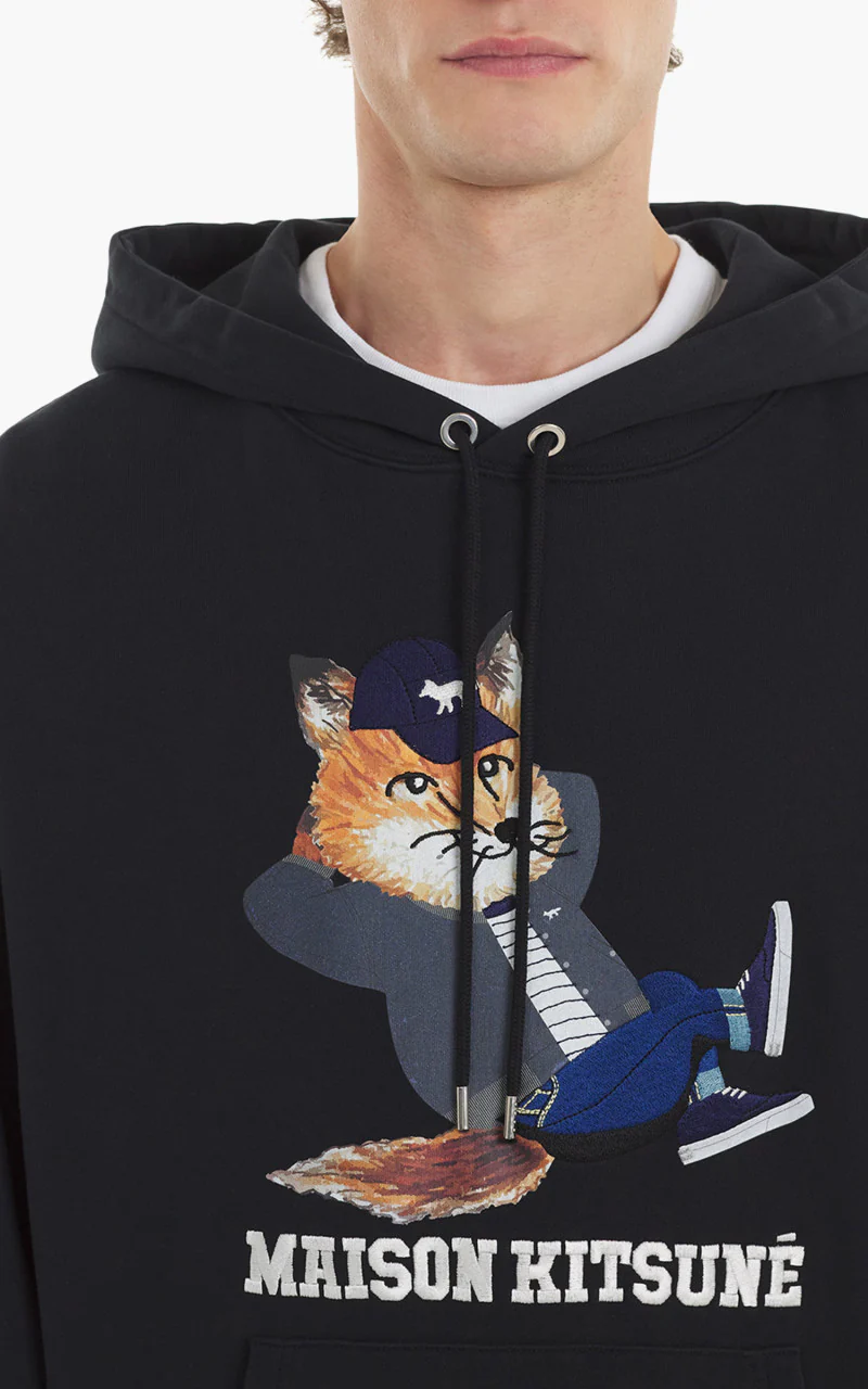 Maison Kitsuné Dressed Fox Relaxed Hoodie Black - Image 3