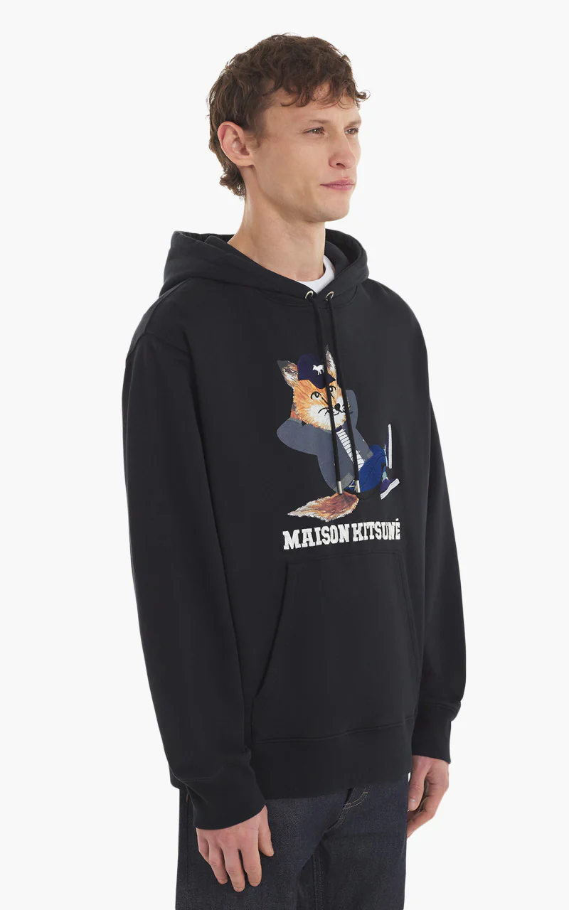 Maison Kitsuné Dressed Fox Relaxed Hoodie Black - Image 4