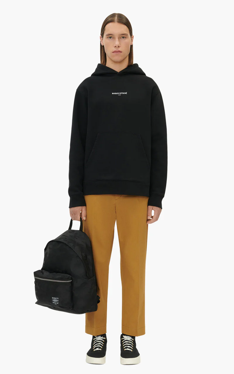 Maison Kitsuné Embroidery Cordless Hoodie Black - Image 2