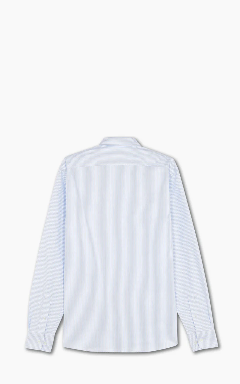 Maison Kitsuné Fox Embroidery Pocket Classic Shirt BD Light Blue Stripes - Image 6