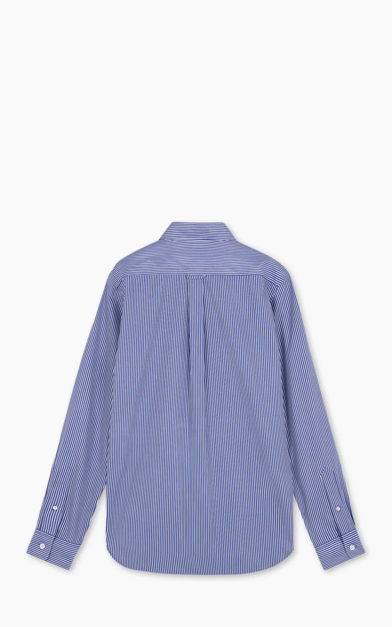 Maison Kitsuné Fox Head Classic Striped Shirt Navy - Image 5