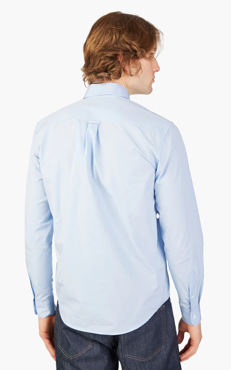 Maison Kitsuné Fox Head Embroidery Classic Shirt Light Blue - Image 4