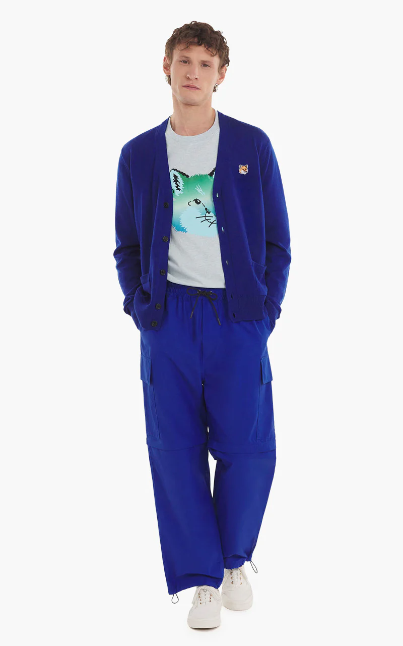Maison Kitsuné Fox Head Patch Classic Cardigan Deep Blue - Image 2