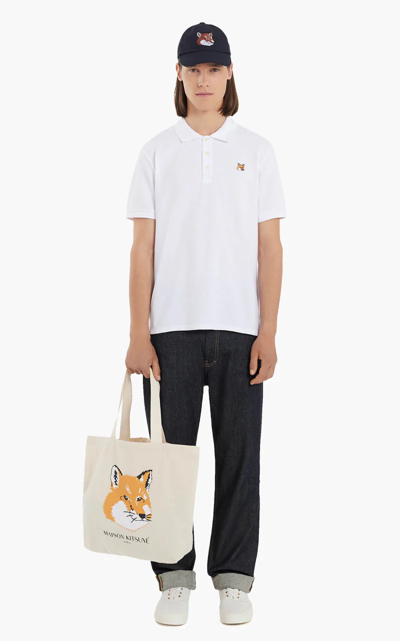 Maison Kitsuné Fox Head Patch Classic Polo White - Image 3